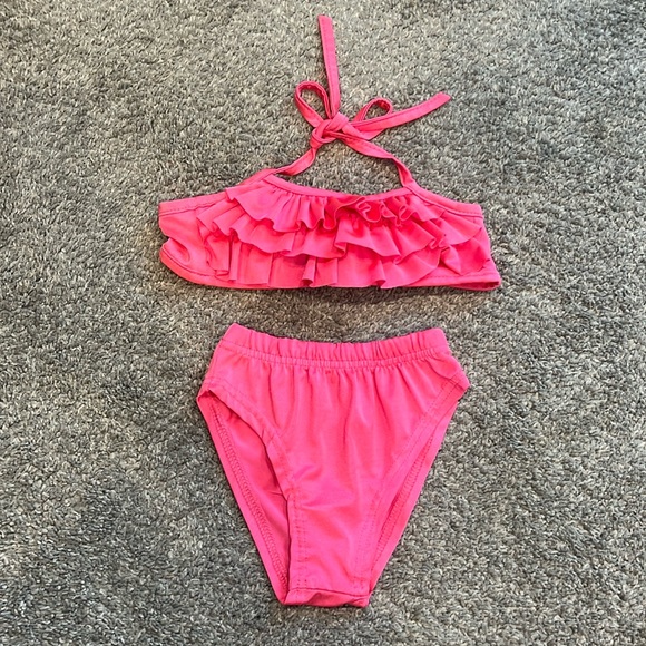 Neon Pink Toddler Bikini Set - Picture 9 of 9